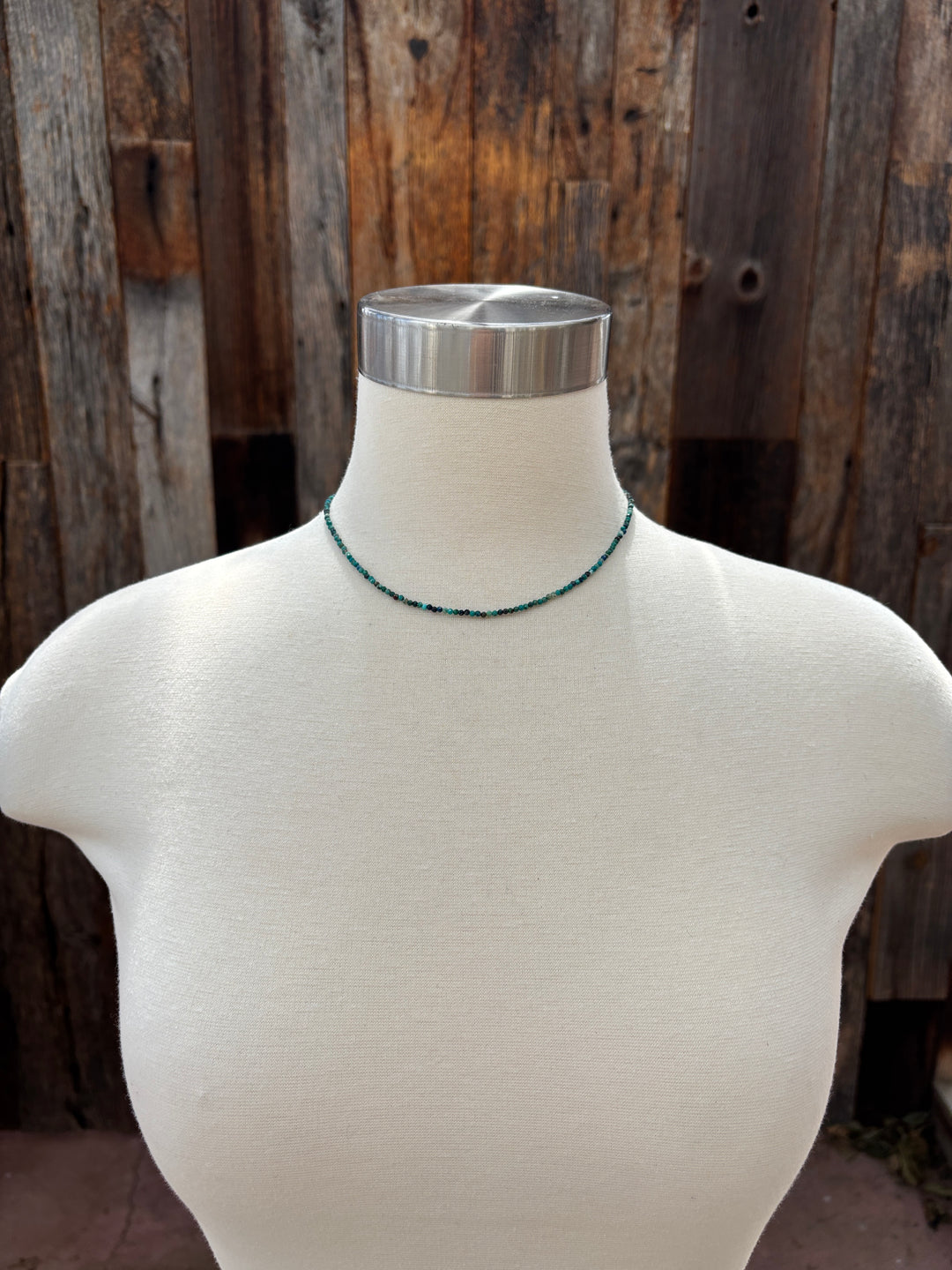 Radiant Malas Tiny Intention Necklace Chrysocolla  16"