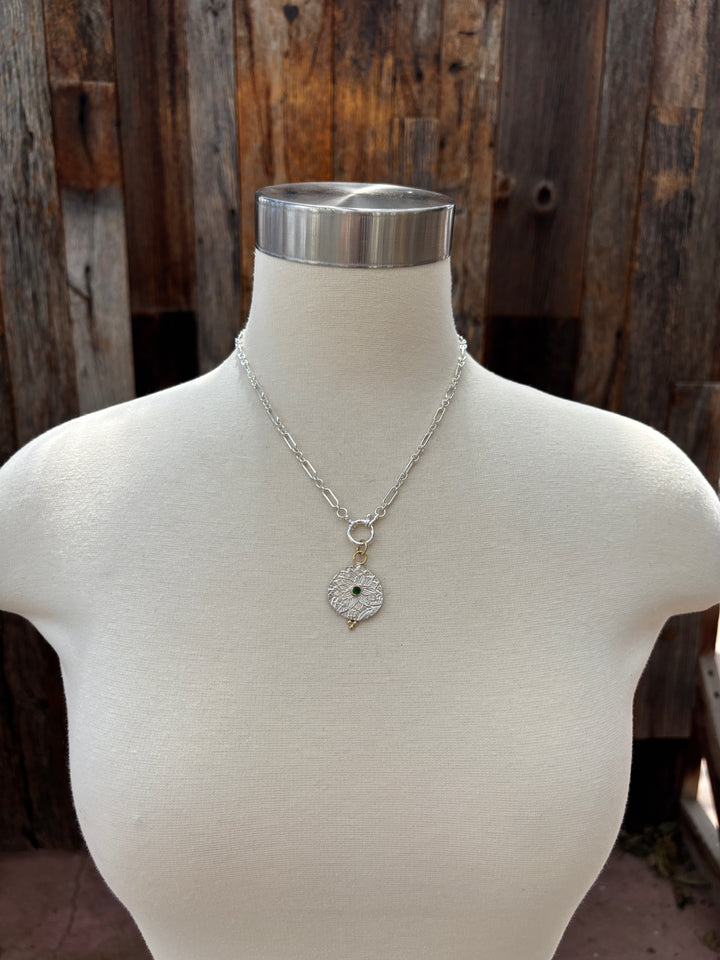 Ashton Tsavorite Garnet SS 14k Fiore Necklace