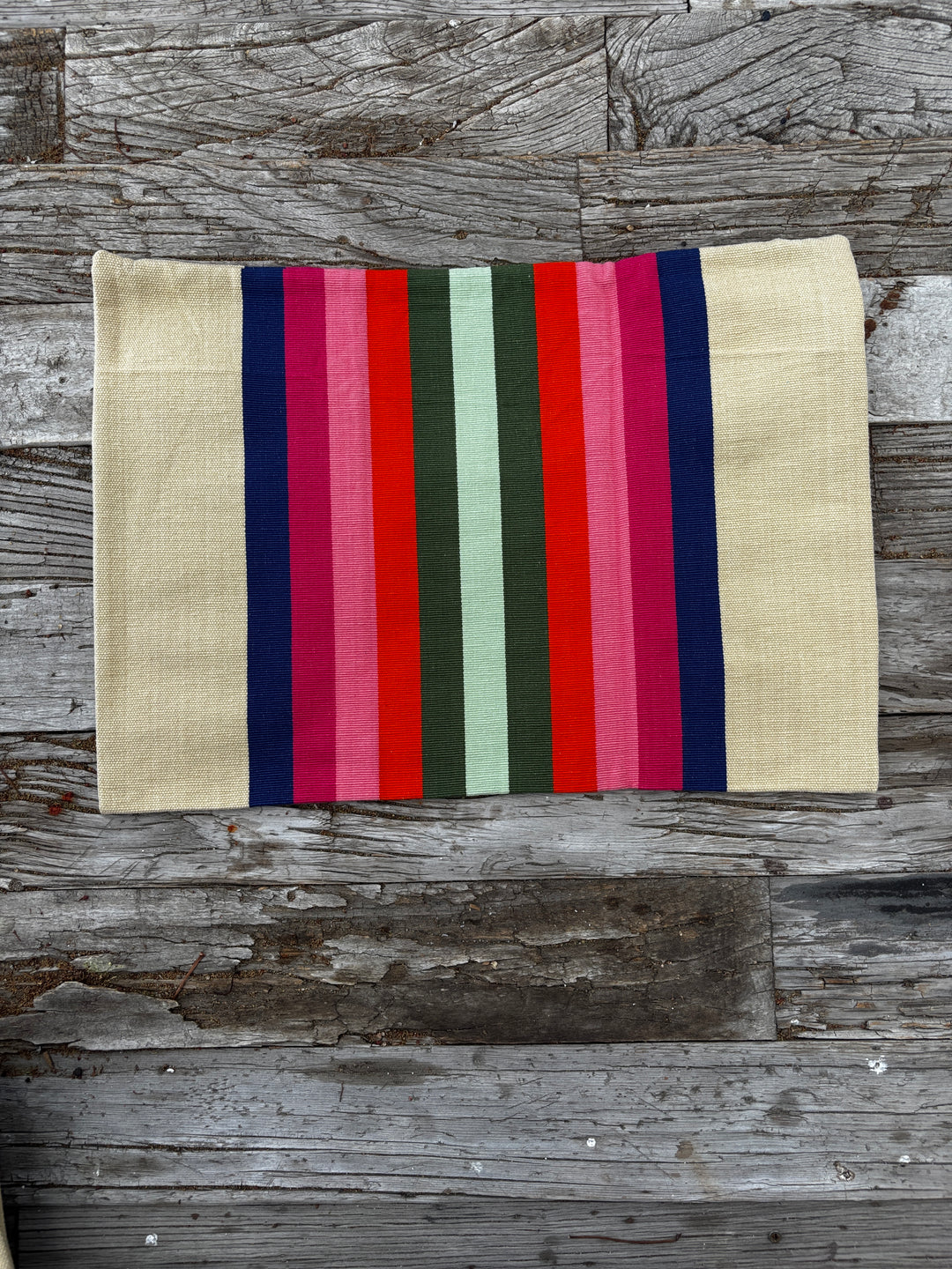 Garza Marfa Cotton Canvas 14"x20"  Pillowcase - Indigo Spectrum