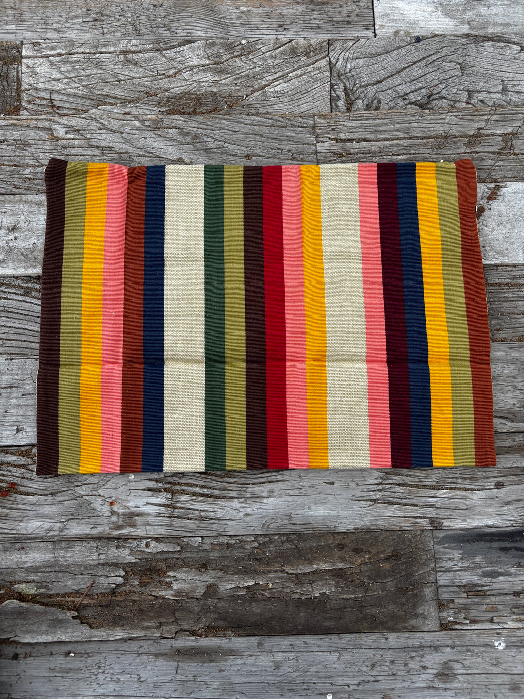 Garza Marfa Cotton Canvas 14"x20"  Pillowcase - Earth Stripe
