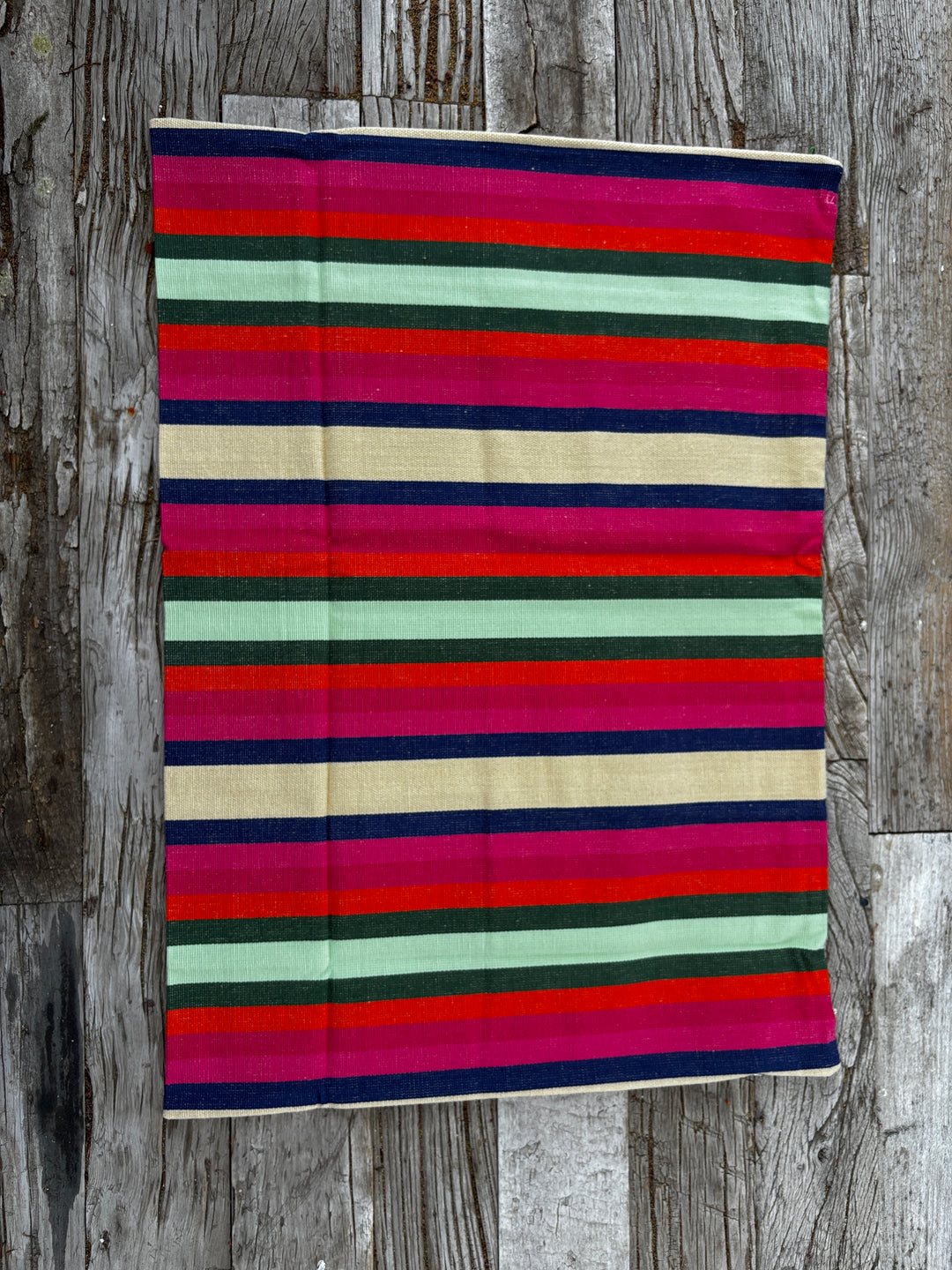 Garza Marfa Cotton Canvas 20"x28"  Pillowcase - Turquoise Stripe