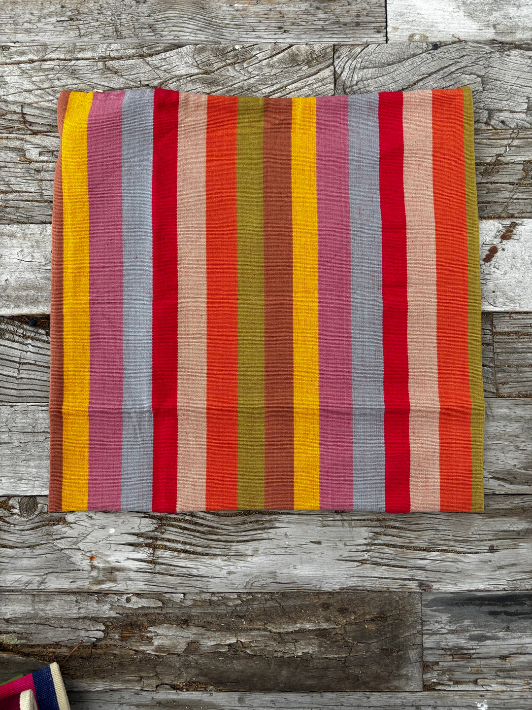 Garza Marfa Cotton Canvas 18" Pillowcase - Mauve Stripe