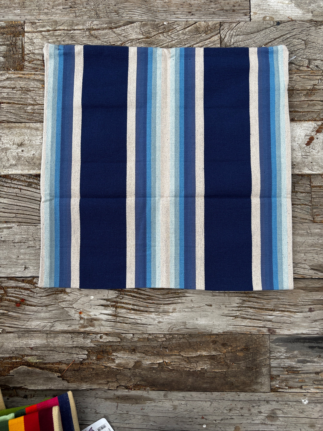 Garza Marfa Cotton Canvas 18.5" Pillowcase - Indigo Ombre Stripe