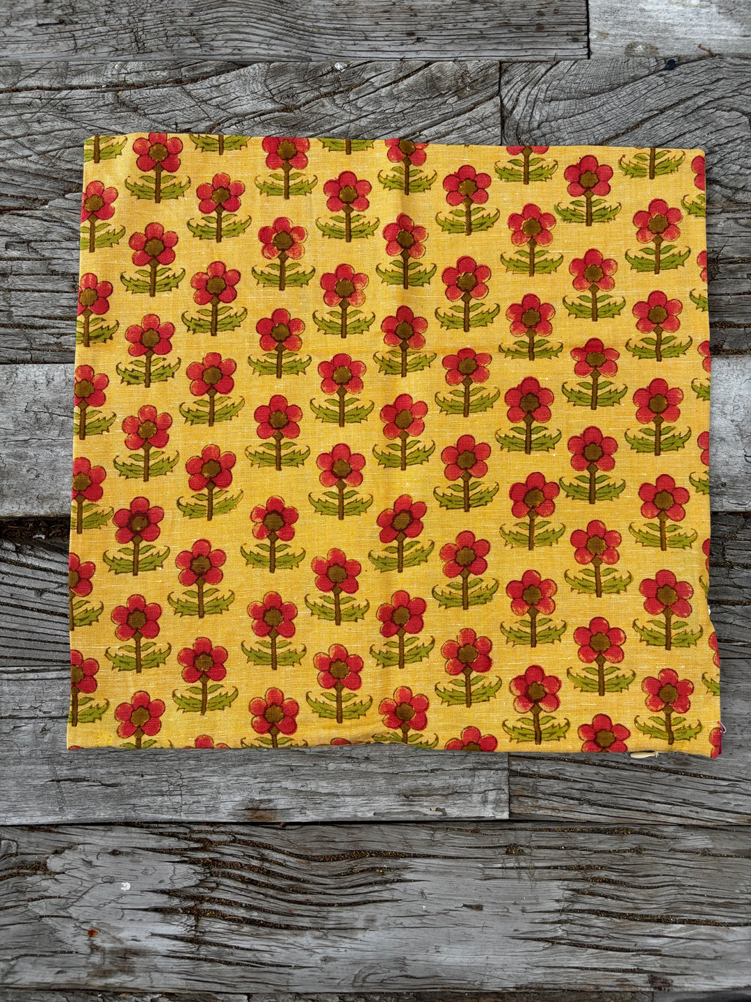 Garza Marfa Linen/Cotton Block Print 16" Pillowcase- Yellow