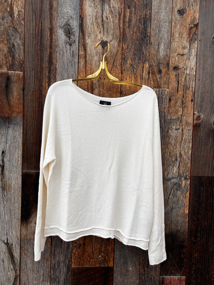 Milio Milano Rolled Hem Cozy L/S Sweater - Panna Cotta