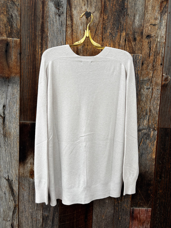 Milio Milano Ultra Soft Button Down Knit Cardigan - Beige
