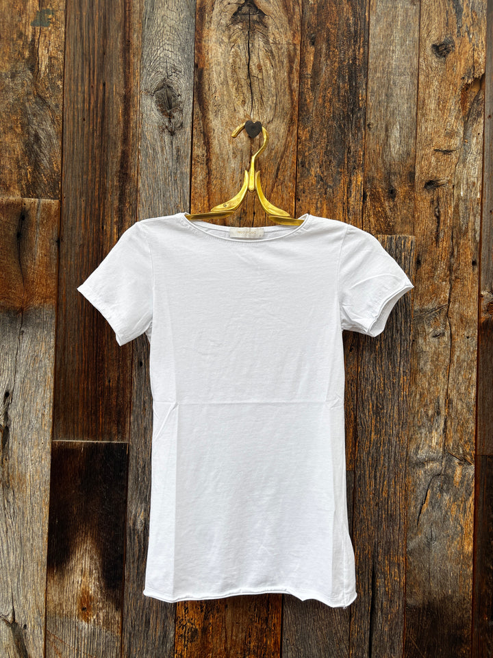 Milio Milano Solid Cotton Raw Edge Tee