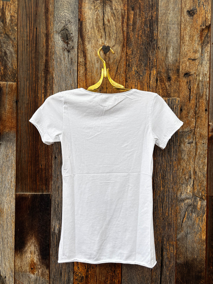 Milio Milano Solid Cotton Raw Edge Tee