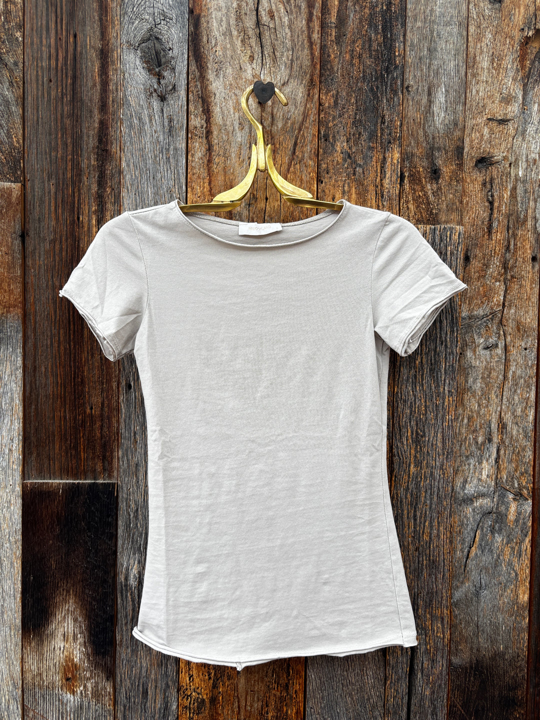Milio Milano Solid Cotton Raw Edge Tee