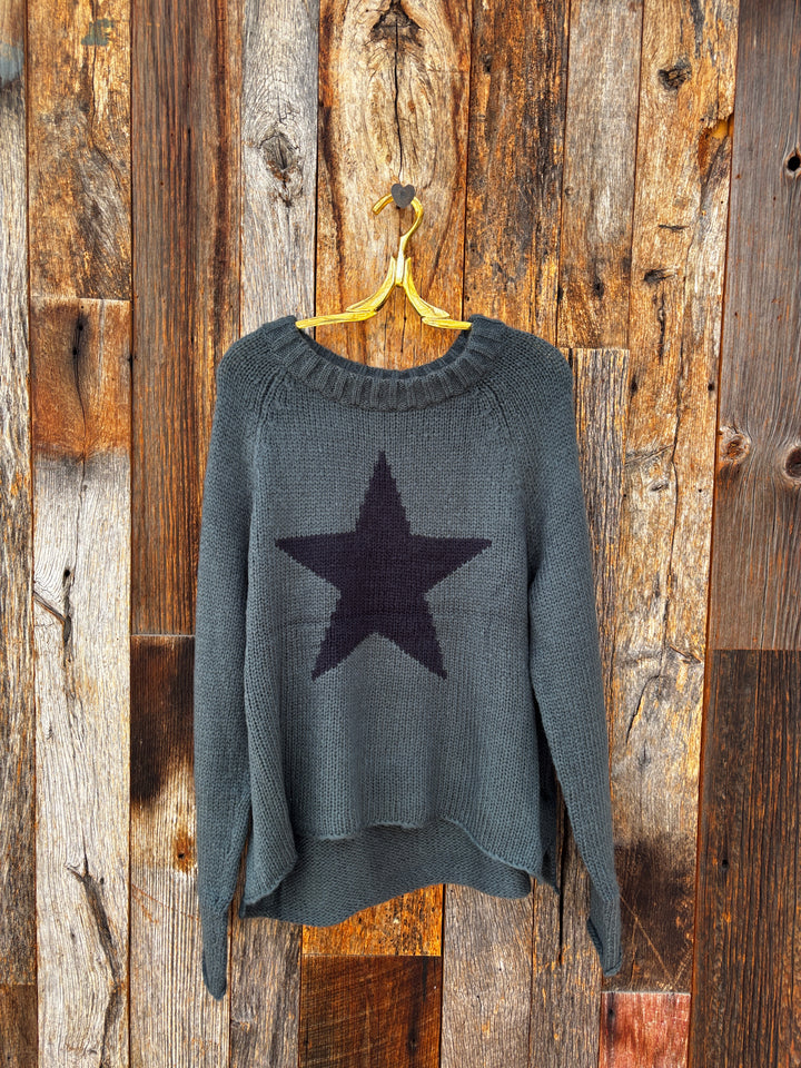 Wooden Ships Star Raglan Crew Chunky - Glasgow/Night Navy