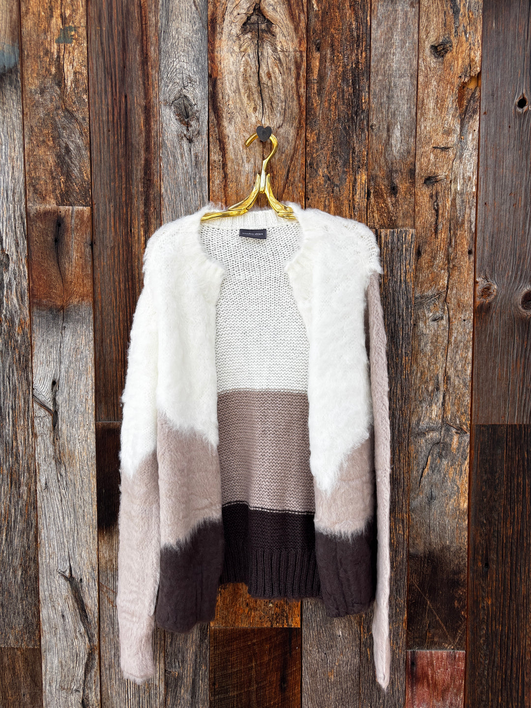 Wooden Ships Redford Cardi Poodle - Snow/Husky Beige/Dark Roast