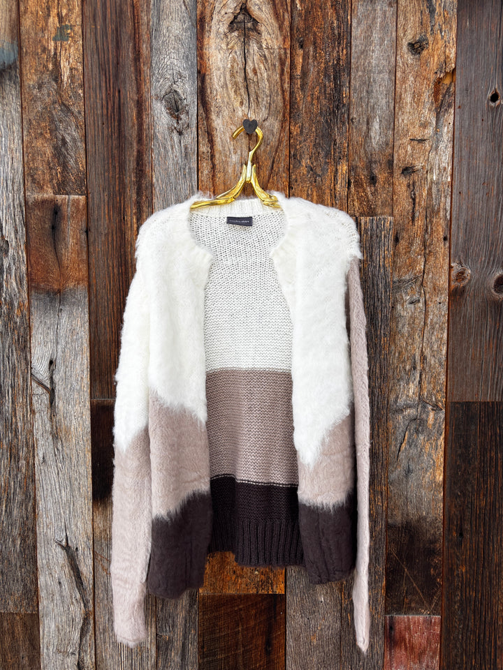 Wooden Ships Redford Cardi Poodle - Snow/Husky Beige/Dark Roast
