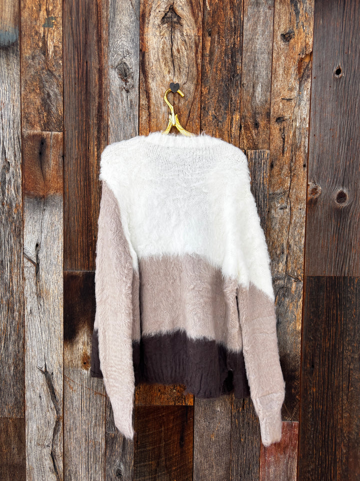 Wooden Ships Redford Cardi Poodle - Snow/Husky Beige/Dark Roast