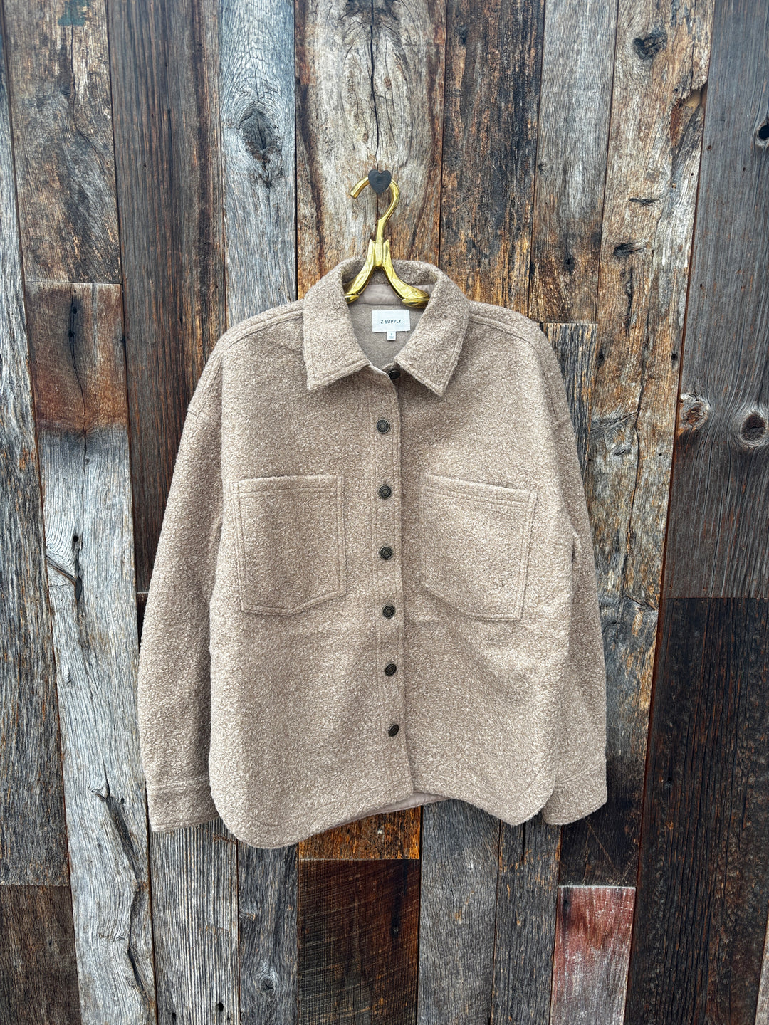 Z Supply All Day Poodle Knit Jacket- Camel