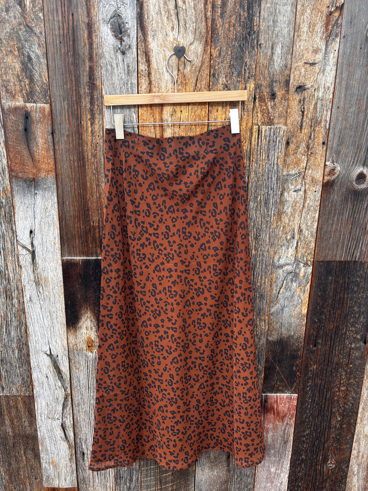Z Supply Europa Leopard Skirt- Burnt Umber