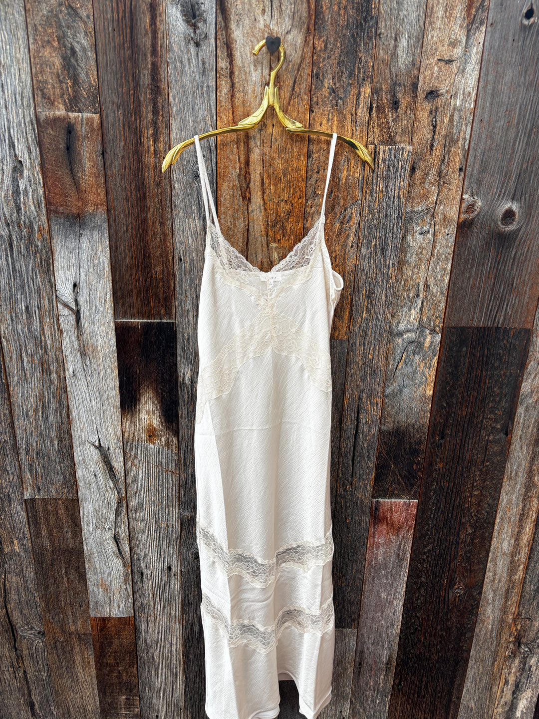 Z Supply Bruna Lace Inset Midi Dress- Chalk