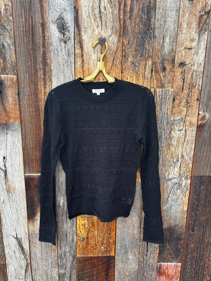 Z Supply Avery Sweater Top- Black