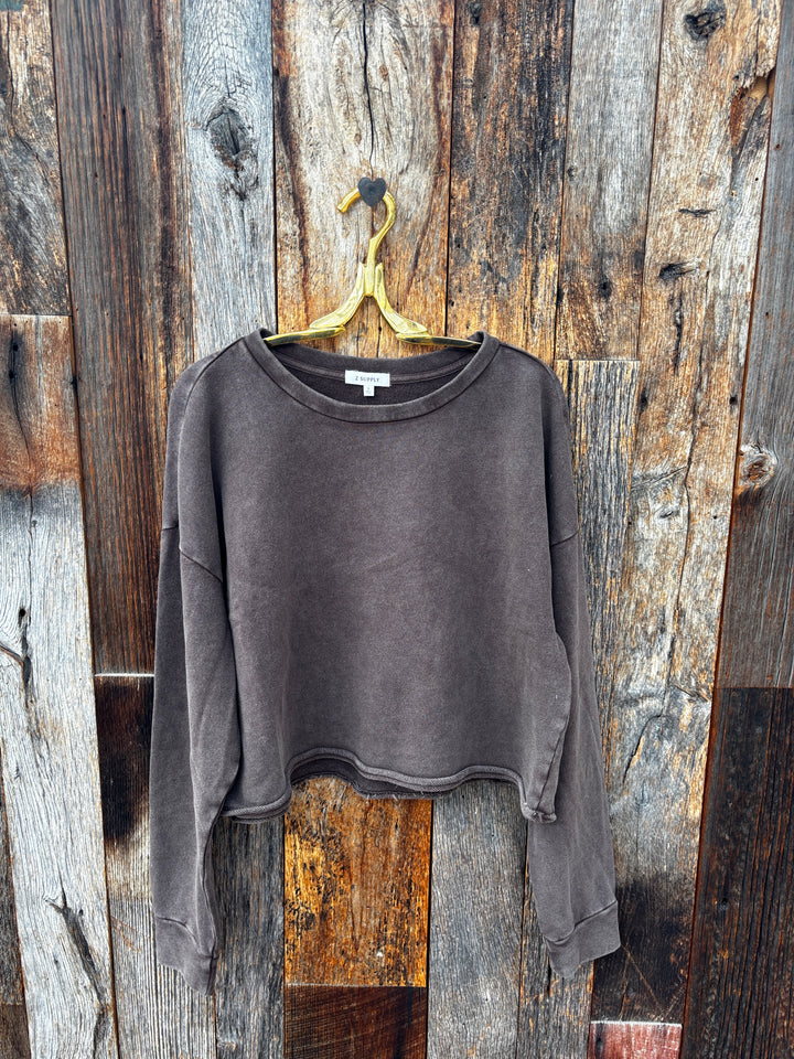 Z Supply Circuit Sweatshirt- Dark Chocolate