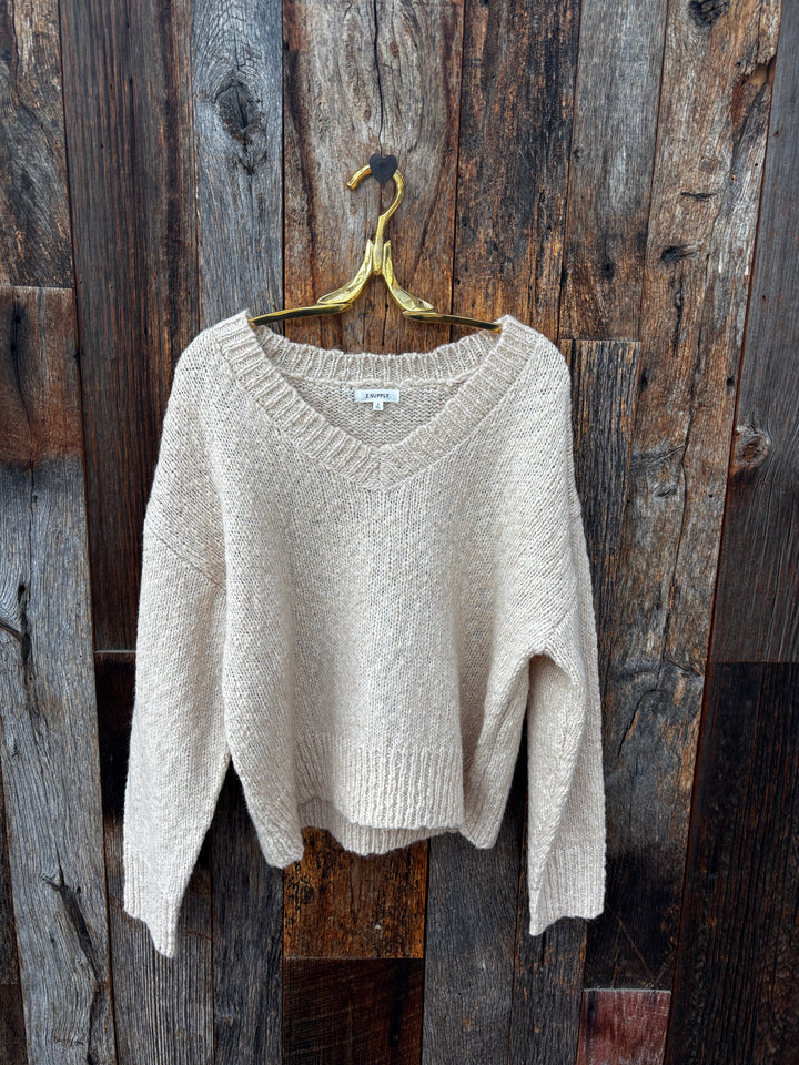 Z Supply Bolton Boucle Sweater- Chalk
