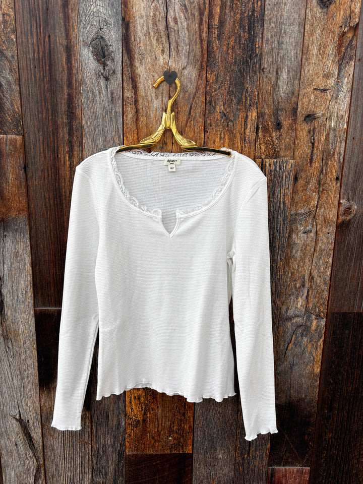 Dylan Elle Scoop Neck Top - White