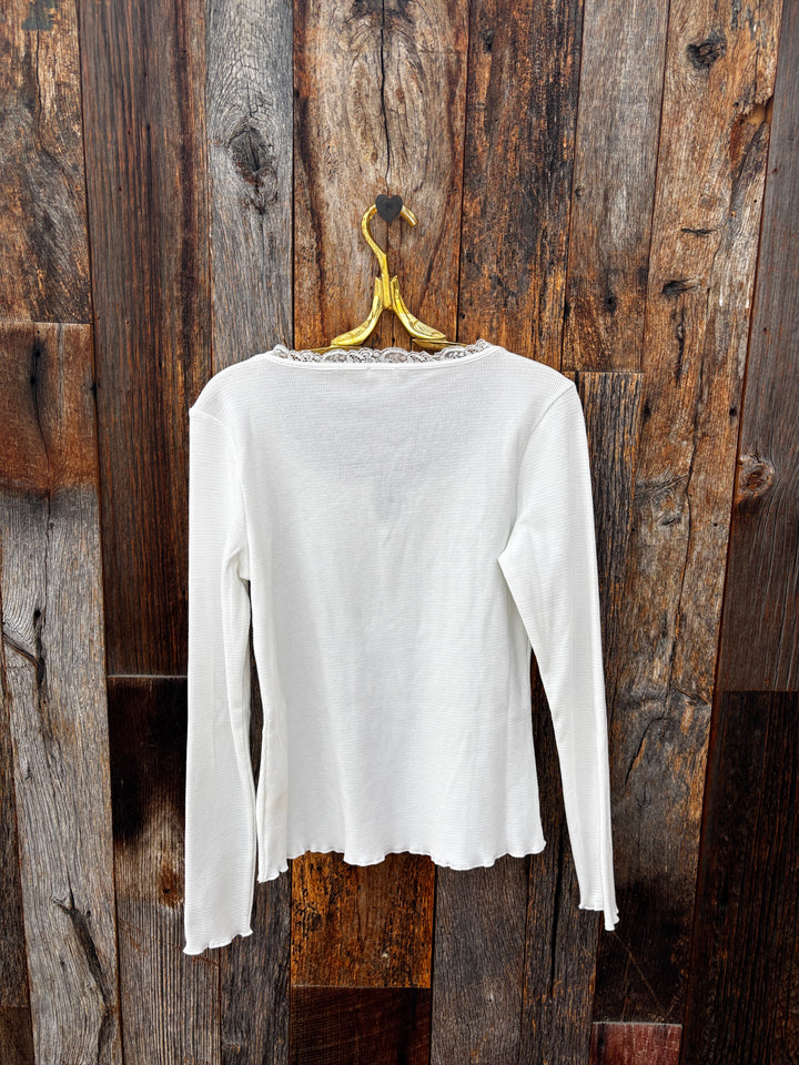 Dylan Elle Scoop Neck Top - White