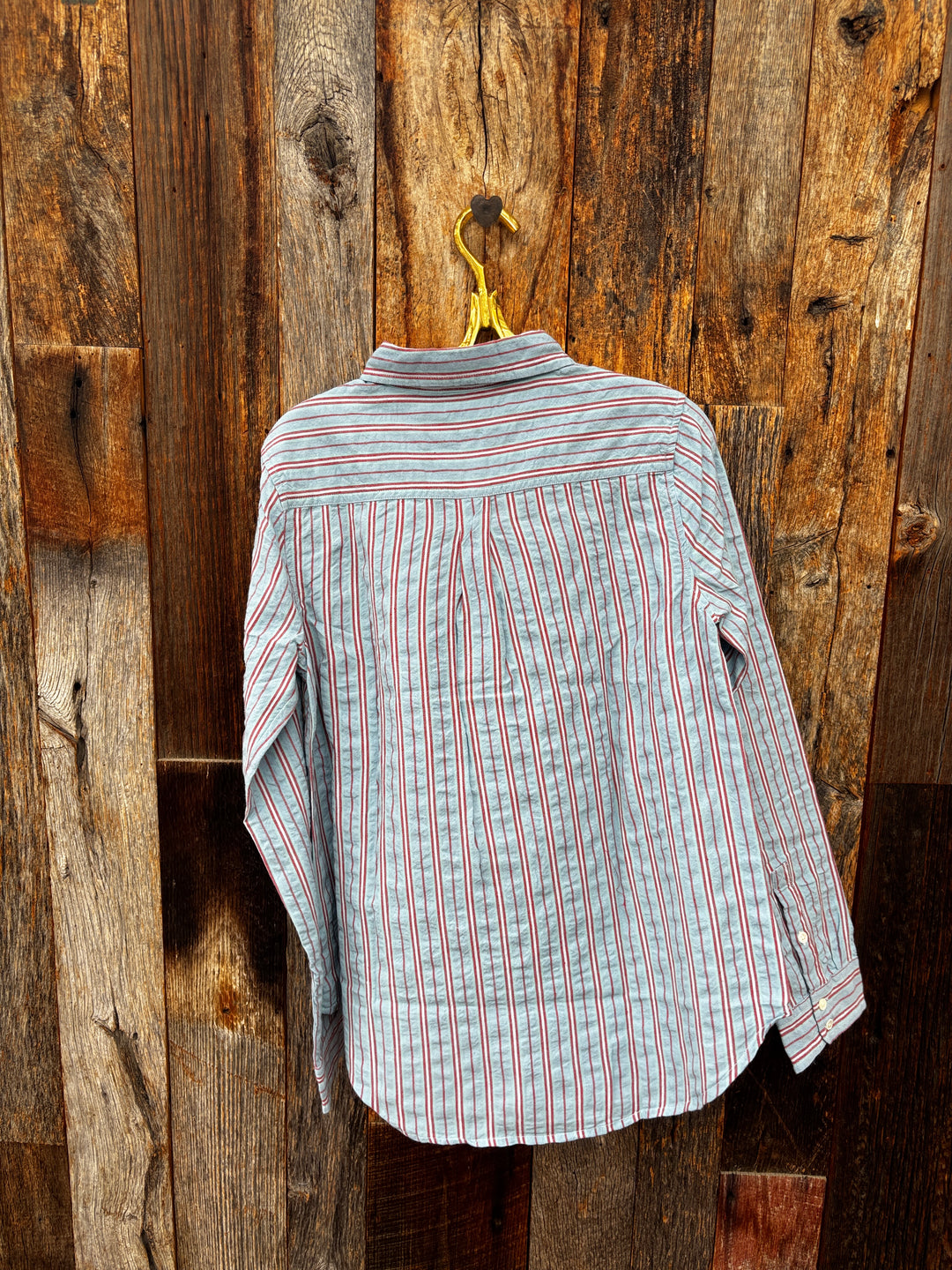 Dylan Taylor Stripe Button Up - Red/Blue