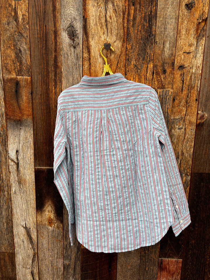 Dylan Taylor Stripe Button Up - Red/Blue