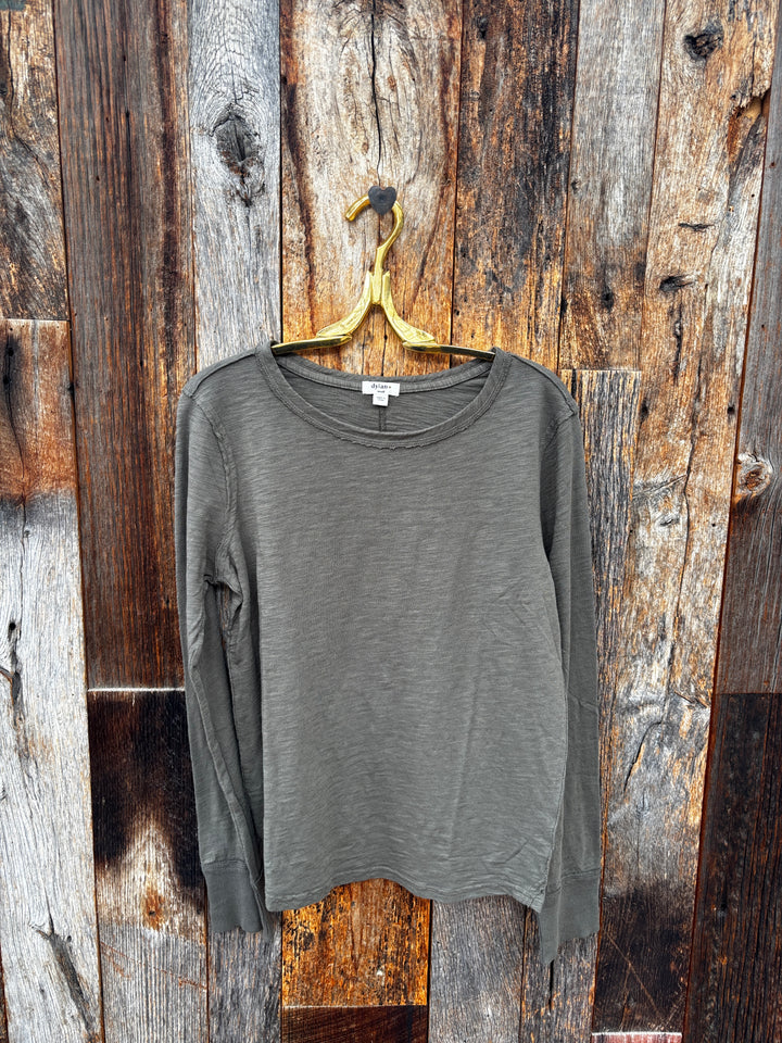 Dylan L/S Vintage Tee - Olive Branch