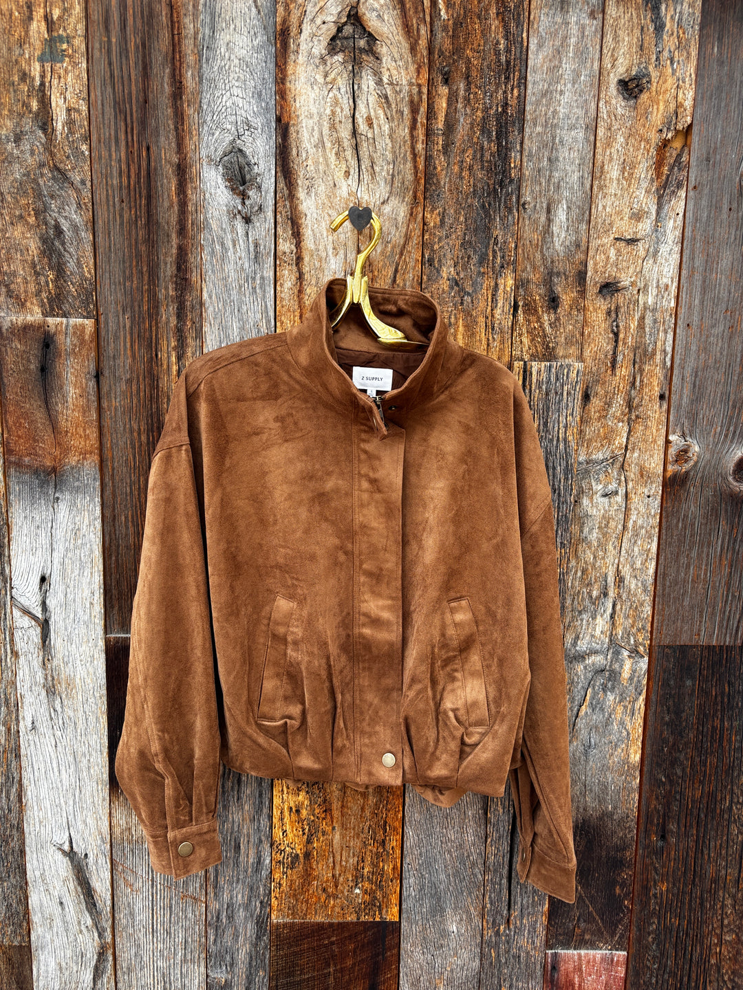 Z Supply Corin Bubble Hem Jacket- Saddle Suede