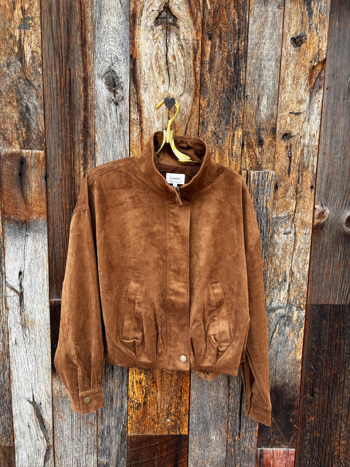 Z Supply Corin Bubble Hem Jacket- Saddle Suede