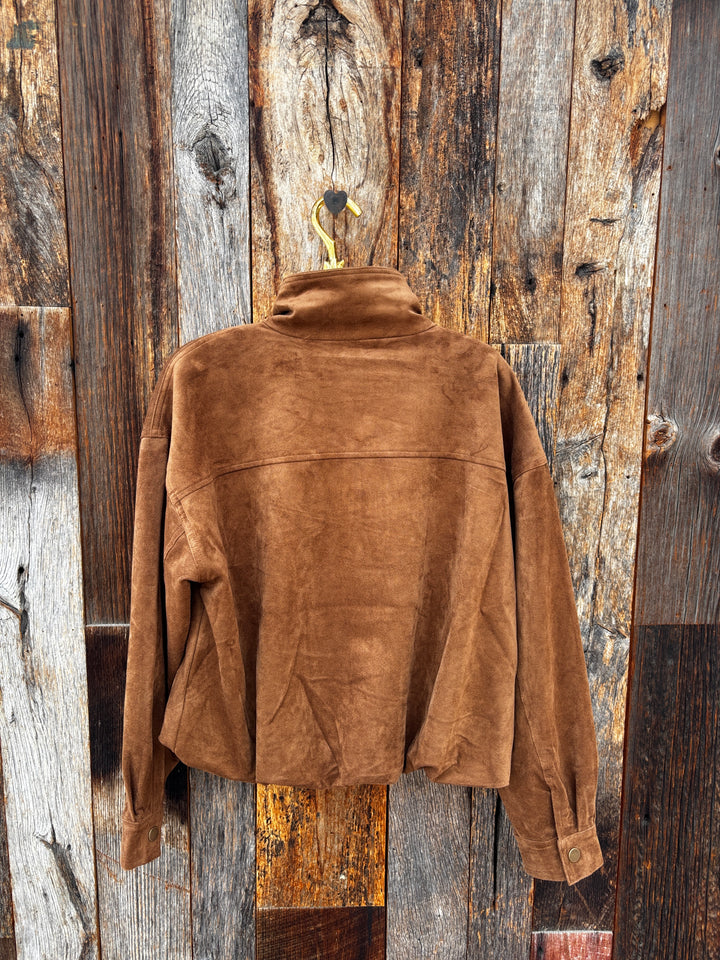 Z Supply Corin Bubble Hem Jacket- Saddle Suede