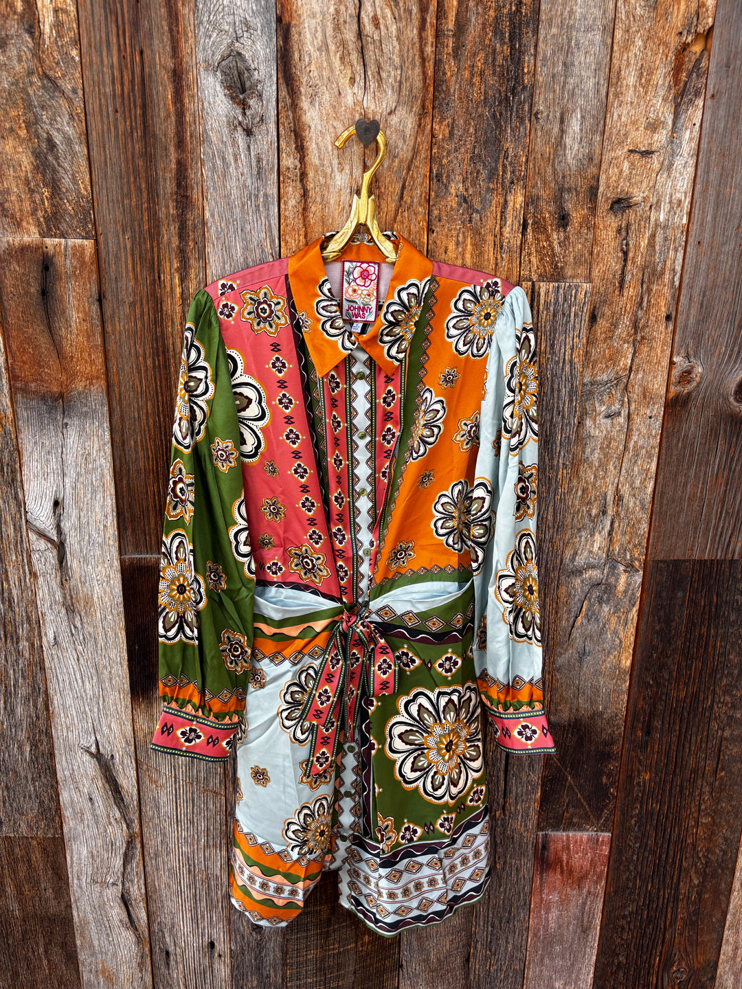 Johnny Was Kesia Maxima Tie Waist Shirt Dress