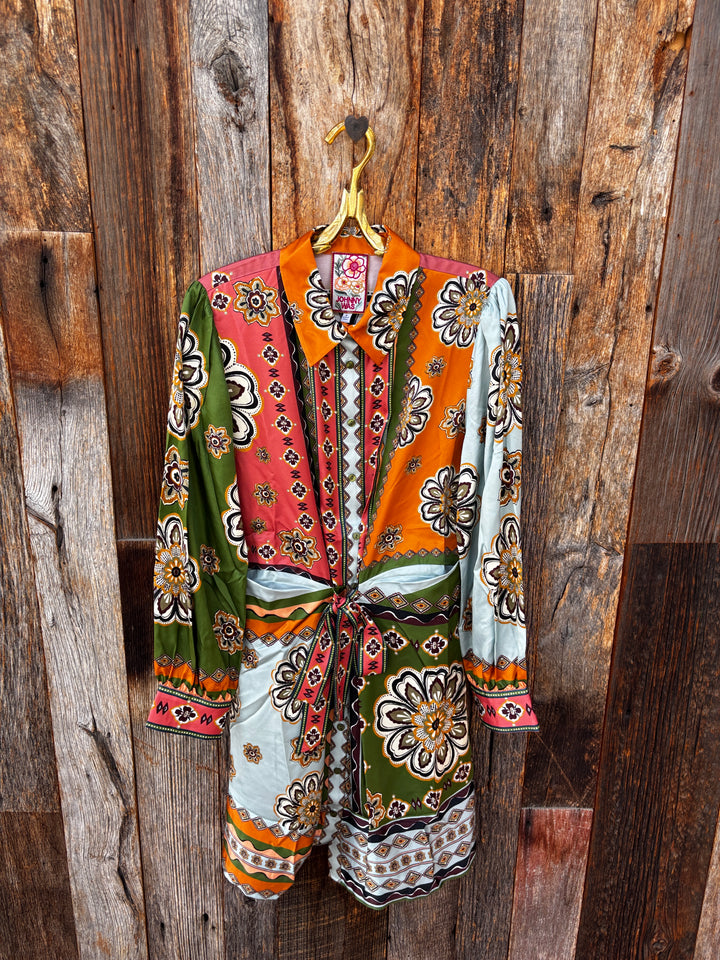 Johnny Was Kesia Maxima Tie Waist Shirt Dress