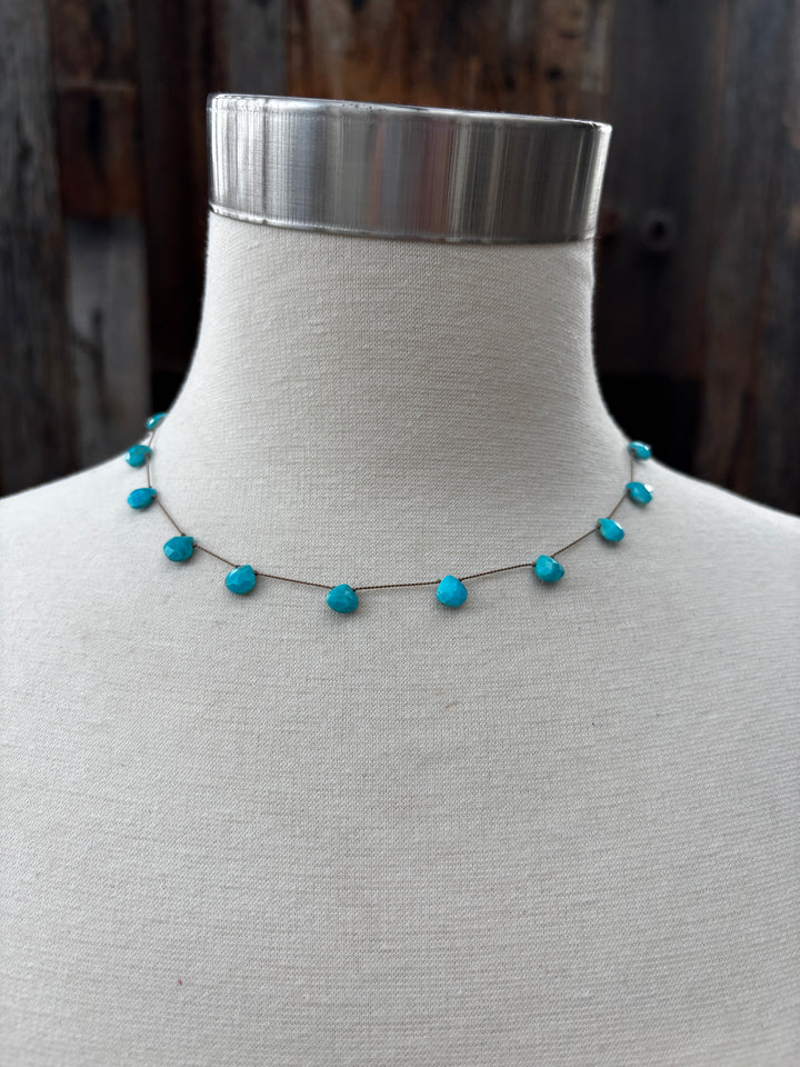 Elizabeth Nicole Knotted Turquoise on Silk Cord N178H