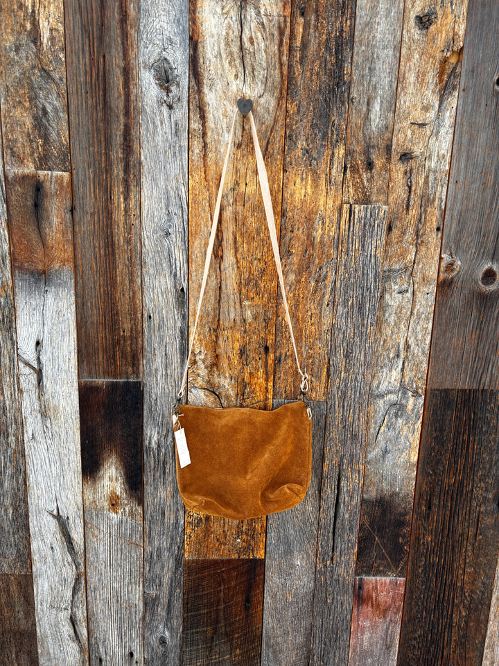 Olive n' Suede Square Side Bag with Pocket - Tobacco/Morocco