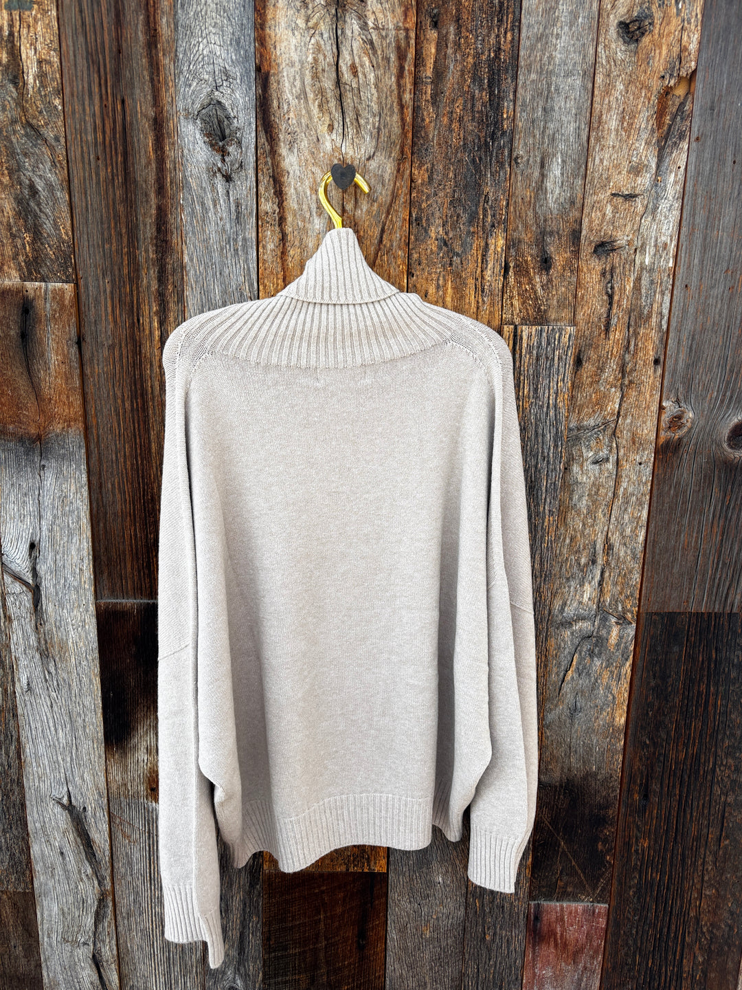 Milio Milano Ribbed Turtle Neck L/S Sweater Earth Beige