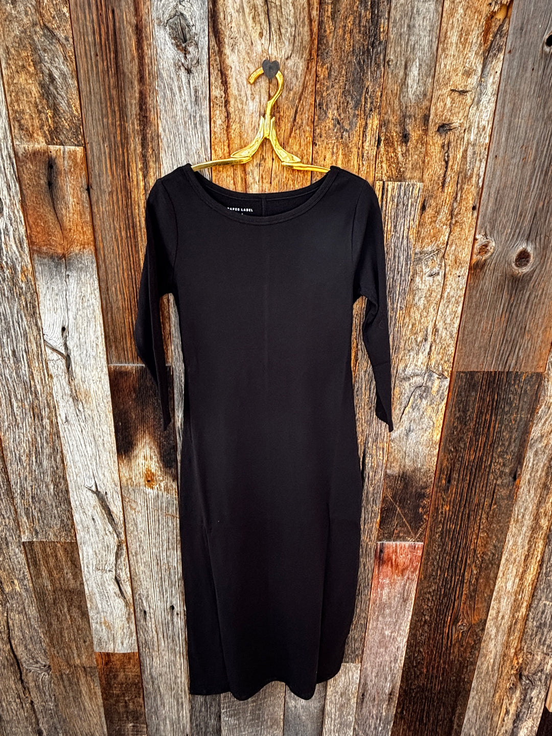 Paper Label Casey Boatneck Dress Black