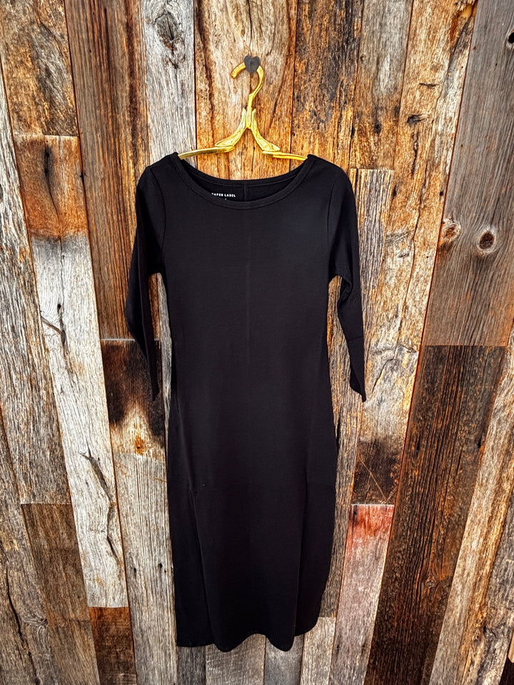 Paper Label Casey Boatneck Dress Black