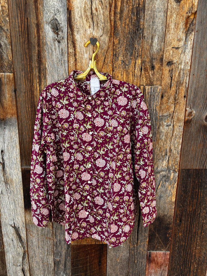 ...And For Good L/S Good Boyfriend Devon Floral Blackberry