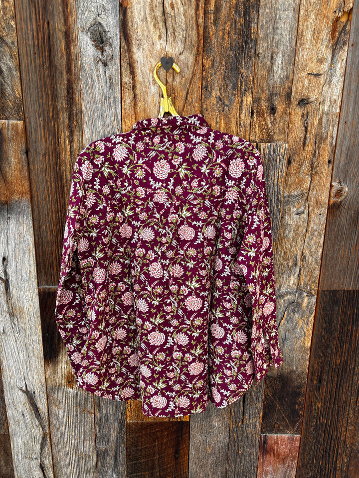 ...And For Good L/S Good Boyfriend Devon Floral Blackberry