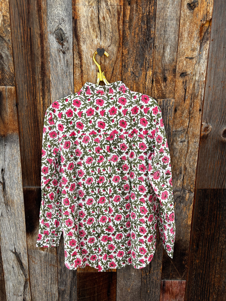 ...and for good Printed LS Boyfriend Shirt Darlington Floral