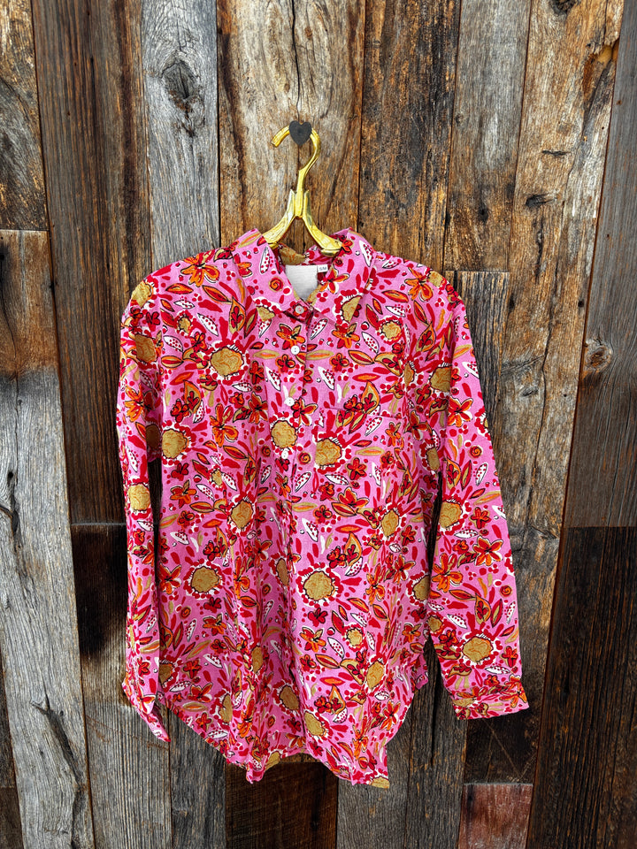 And For Good Boyfriend Shirt Mira Floral Pink