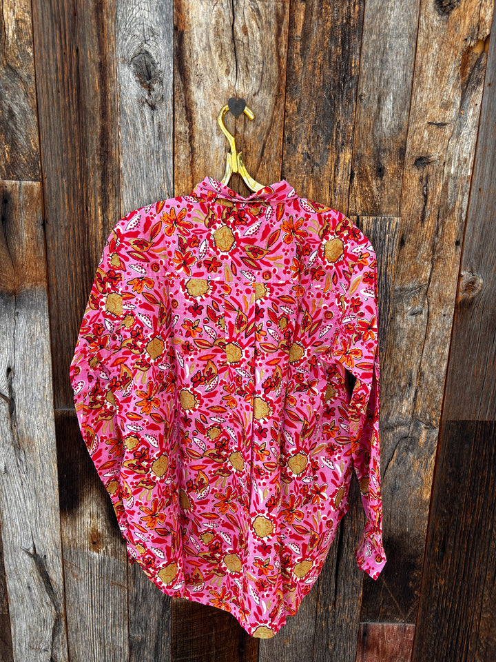 And For Good Boyfriend Shirt Mira Floral Pink