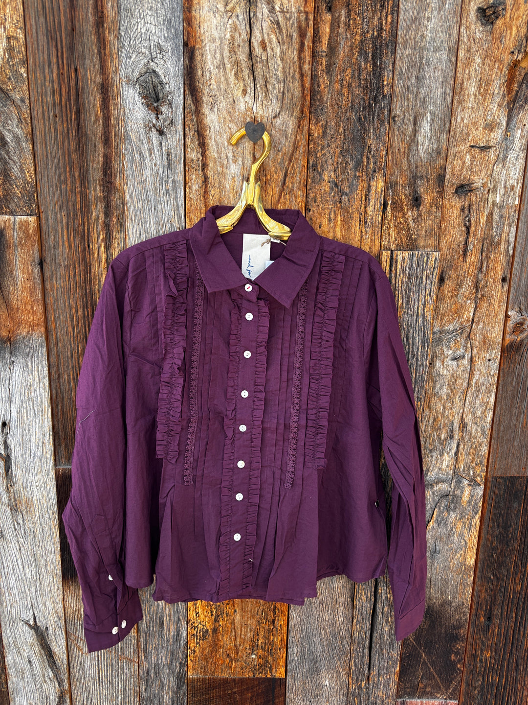 ...And For Good Good Girfriend Shirt w/ Tux Trim- Beet