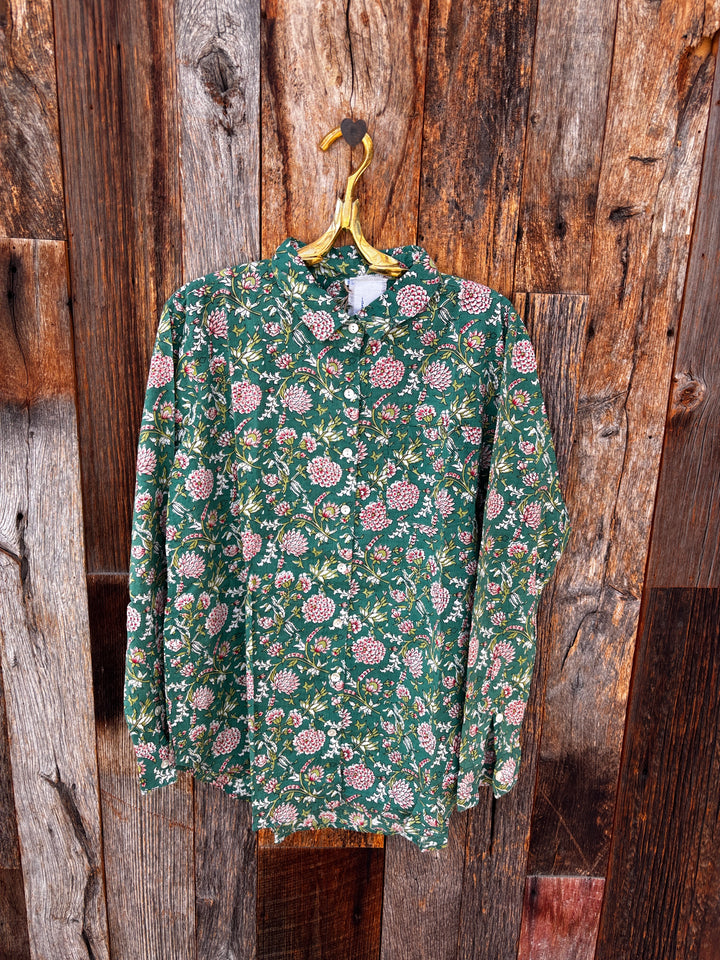...And For Good L/S Good Boyfriend Devon Floral Green