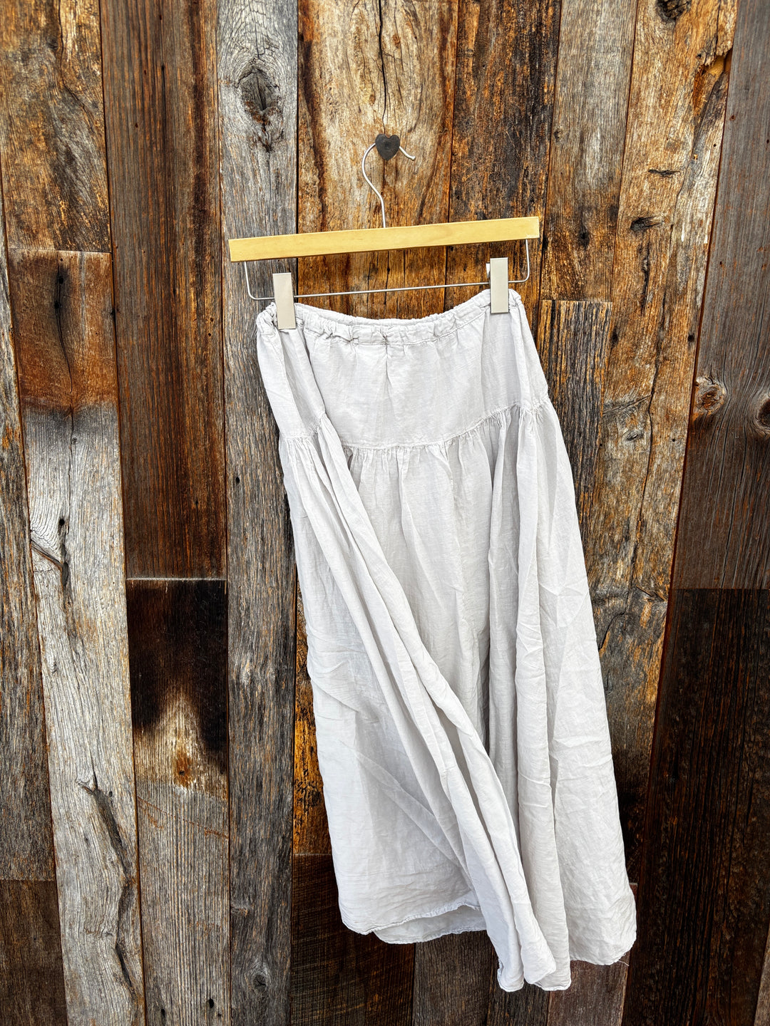 Llea Blue Bea Cotton Silk Skirt Oat