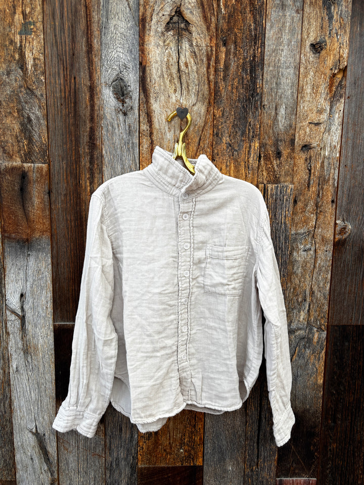 Llea Blue Hadley Double Cotton Shirt Oat