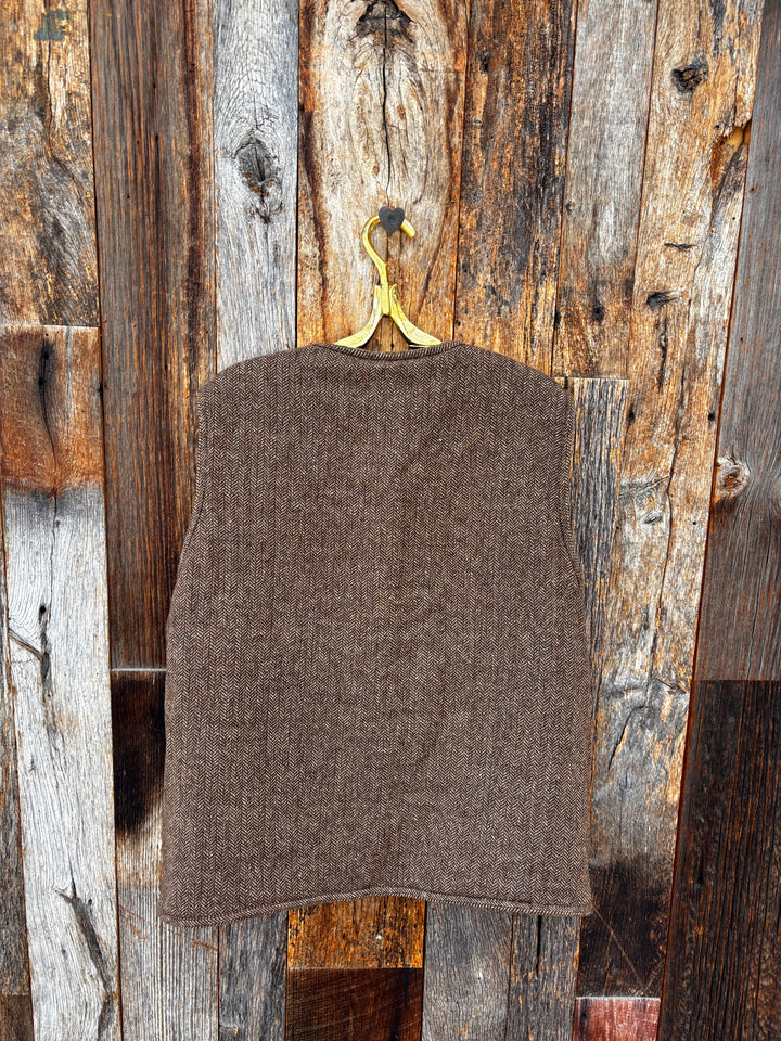 Amente Color Block Wool Blend Reversible Vest- Mocha