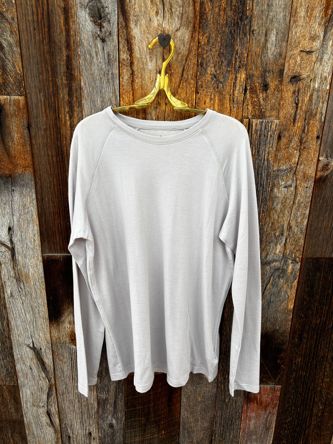 True Grit Raglan Crew w/ Stitch Details Grey