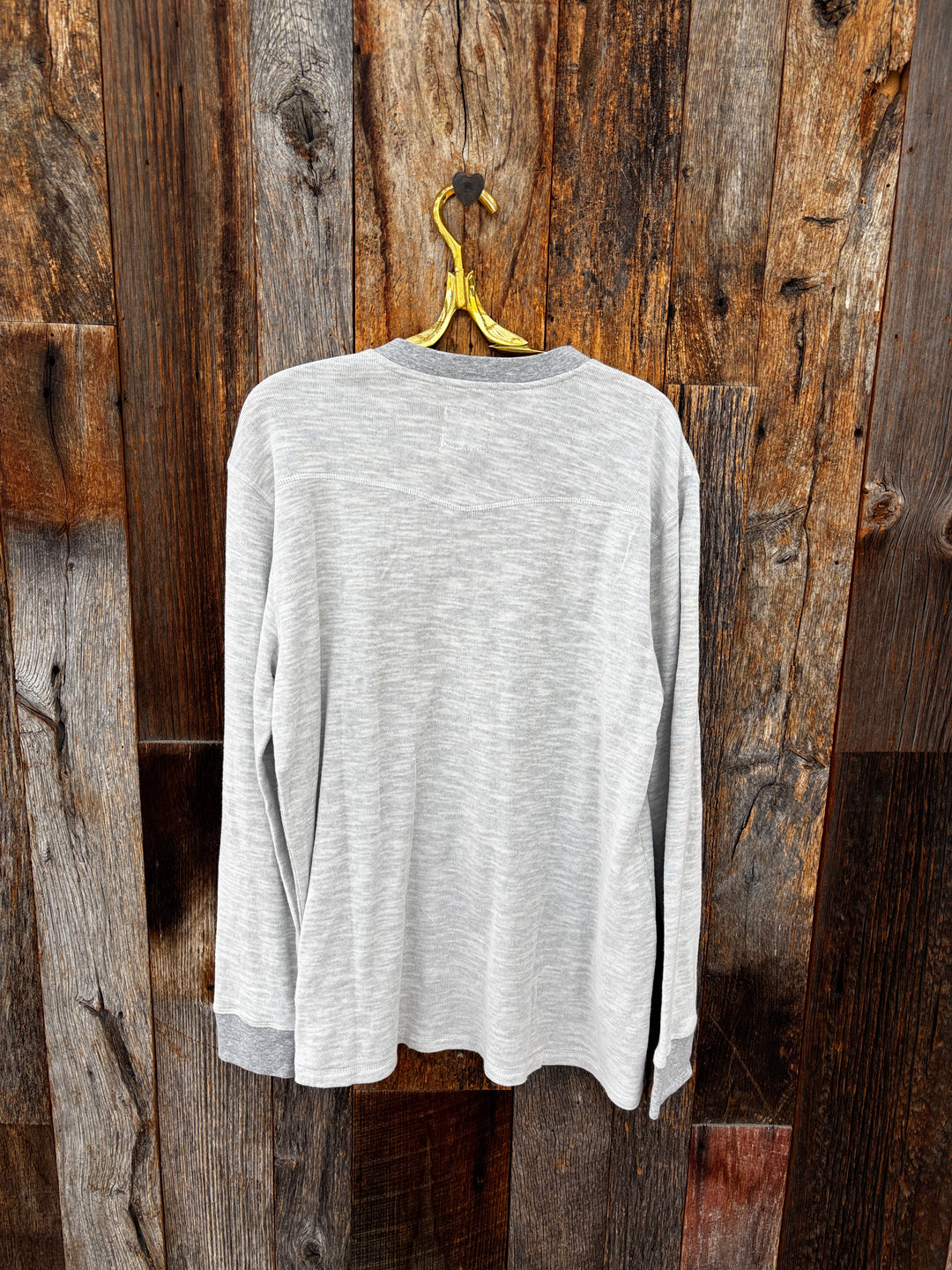 True Grit Henley w/ Grey Ribbing Heather Grey